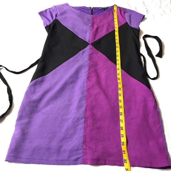 BeBop Color Block Cap Sleeves Belted Dress Size Small - Picture 5 of 9